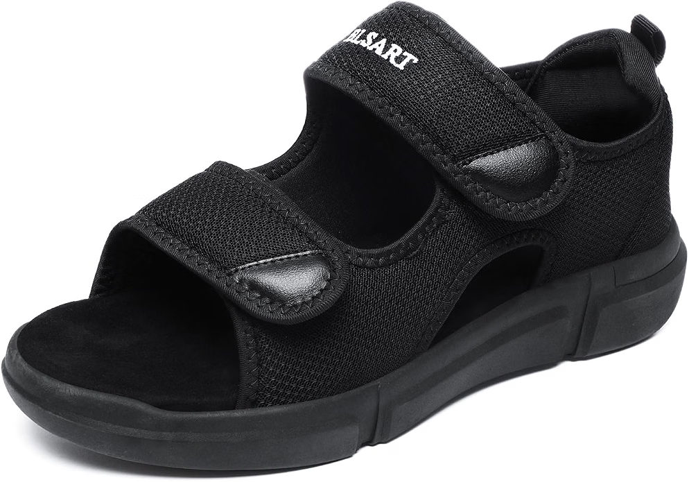 Sandalias Para Diabeticos Hombre 5 Sandalia BLSART MX-160 negra para hombre con doble cierre ajustable